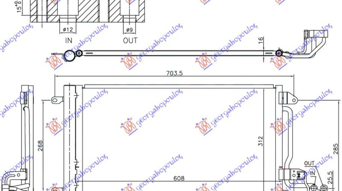 Radiator Ac/ 1 0 Tsi/1 4 Tfsi Benzina 1 4 Tdi Diesel 16- (608x312x16) - Audi A1 2014 , 6c0816411c