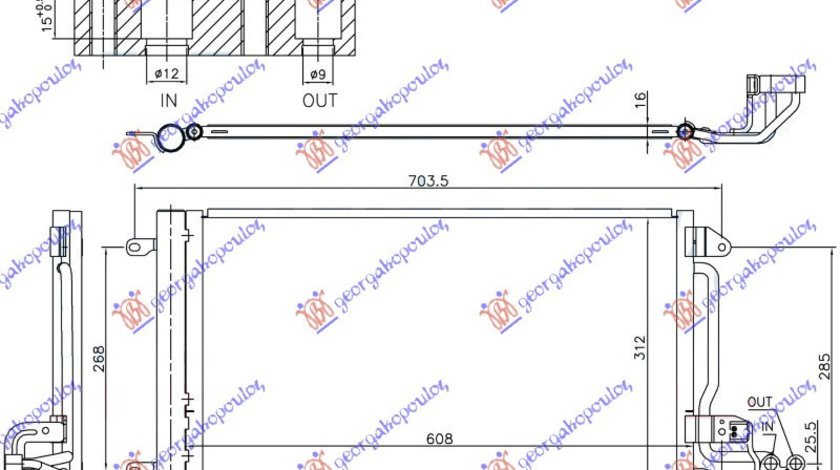 Radiator Ac/ 1 0 Tsi/1 4 Tfsi Benzina 1 4 Tdi Diesel 16- (608x312x16) - Audi A1 2014 , 6c0816411c