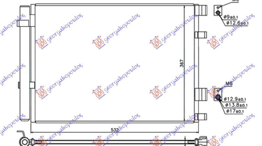 Radiator Ac/ 1 1-1 4 Crdi Diesel (500x360x12) - Kia Rio H/B2011 2012 , 976061r300