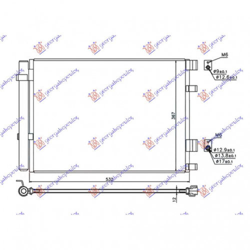 Radiator Ac/ 1 1-1 4crdi (50 5x36 5x12) - Hyundai I202012 2013 , 976064p700