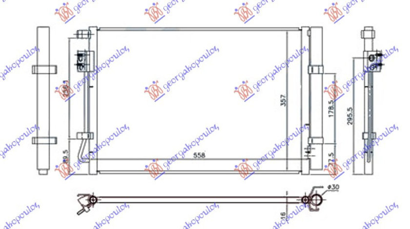 Radiator Ac/ 1 2-1 4i Benzina (490x370x16) - Hyundai I20 (H/B) 2014 , 97606c8000