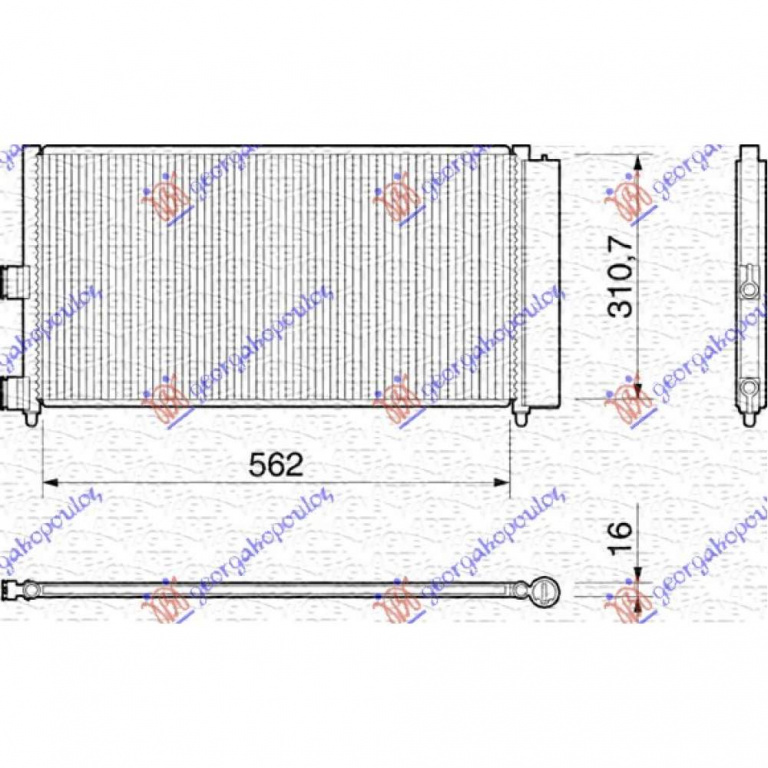 Radiator Ac/ 1 2-1 4i8/16v-1 3-1 9jtd(57x31) - Fiat Doblo 2001 , 46820833