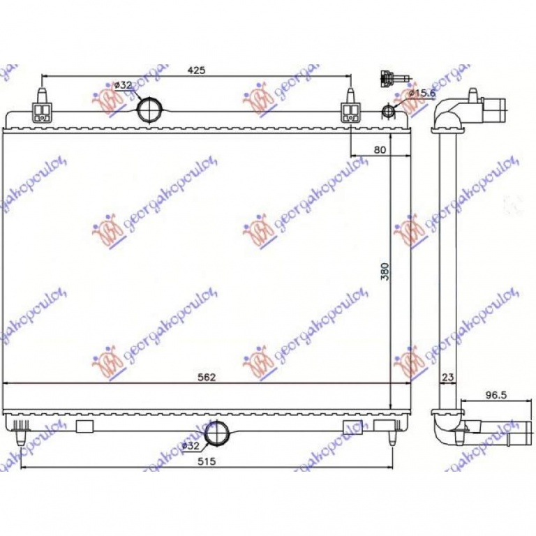 Radiator Ac/ 1 2-1 6vti-1 6hdi (56 9x36 - Peugeot 301 2017 , 9674994280