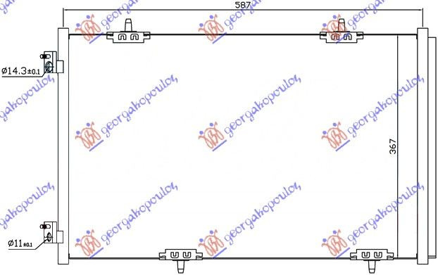 Radiator Ac/ 1 2-1 6vti-1 6hdi (56 9x36 - Peugeot 301 2012 , 9674994280