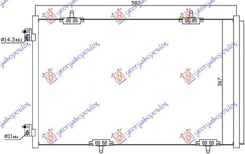 Radiator Ac/ 1 2-1 6vti-1 6hdi (56 9x36 - Peugeot 301 2012 , 9674994280