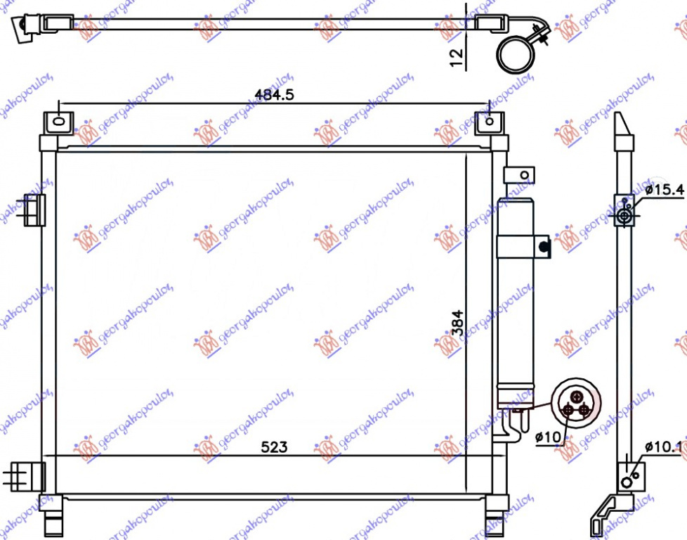 Radiator Ac/ 1 2 Benzina (490x385x12) - Nissan Note2013 2014, 921003va1a