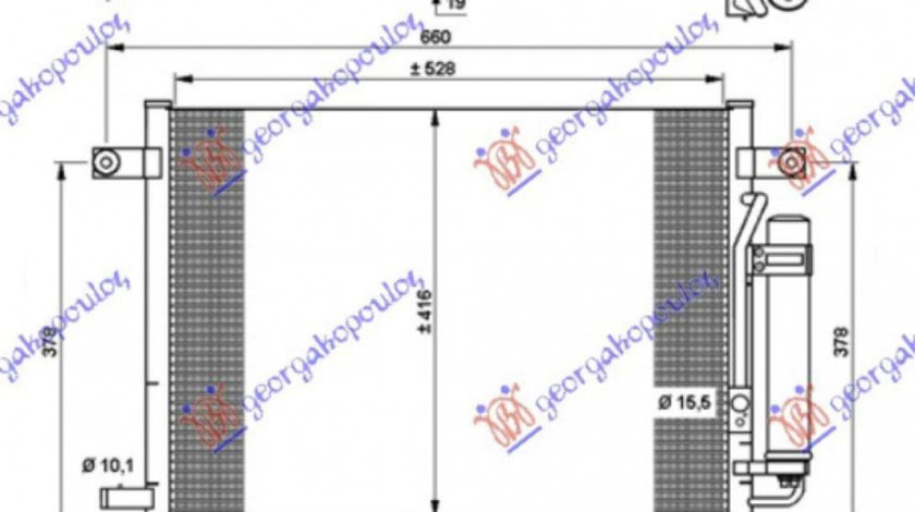 Radiator Ac/ 1 2 Benzina (540x415) - Chevrolet Aveo Sdn-H/B-L/B 2005 , 96469288