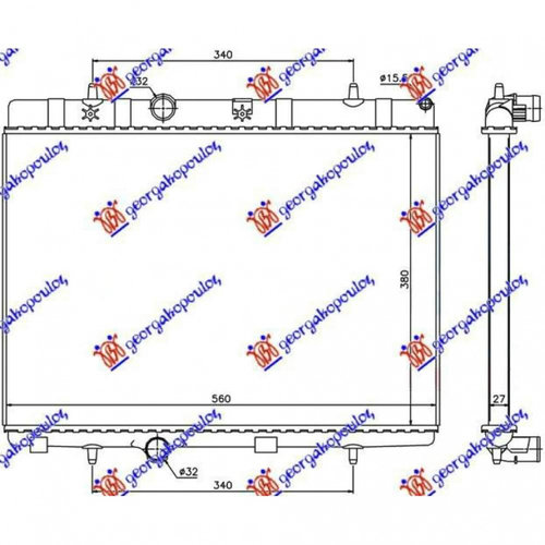 Radiator Ac/ 1 2 Benzina Manual/Auto/1 6 Td Manual (55 7x37 5) - Opel Crossland X 2017 , 6455hg