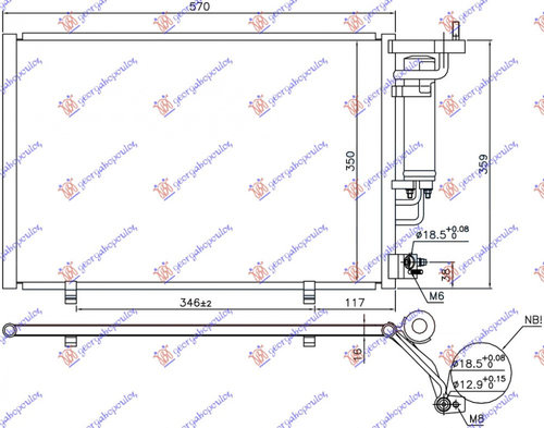Radiator Ac/ 1 25-1 4-1 6 Efi Benzina 1 5 Tdci Diesel (520x320x16) - Ford Fiesta 2013 , Av1119710fa