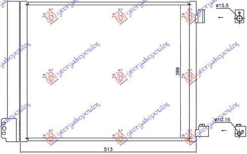 Radiator Ac/ 1 2dig-1 5i16v (51x38)(Hr12ddr - Nissan Micra (K13) 2010 , 92101-1hc1a
