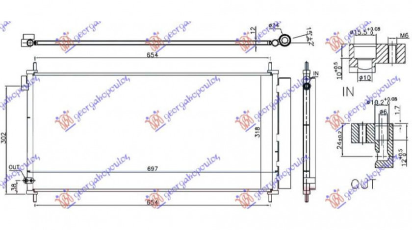 Radiator Ac/ 1 2i Benzina (69 7x34 2x1 2) - Toyota Auris 2015 , 88450-02510