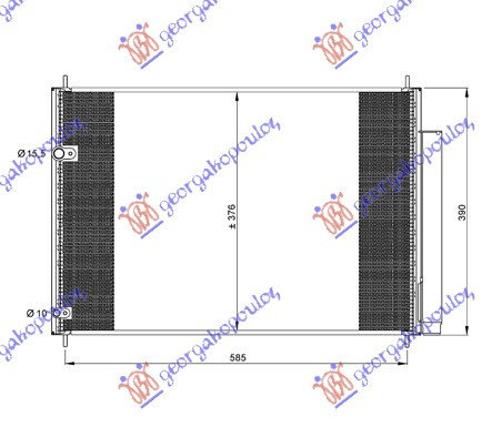 Radiator Ac/ 1 3-1 4-1 6-1 8 Benzina - 1 4 D4d Diesel (600x370x16) - Toyota Auris 2006 , 88450-02280