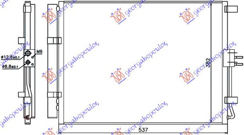 Radiator Ac/ 1 4-1 6 Crdi Diesel (500x385x12) - Hyundai I30 5 Usi 2012 , 97606-A5800