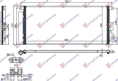 Radiator Ac/ 1 4 16v Turbo(B14xft) Benzina 1 6/1 7 Cdti Diesel (690x295x16) - Opel Mokka 2013 , 1850...