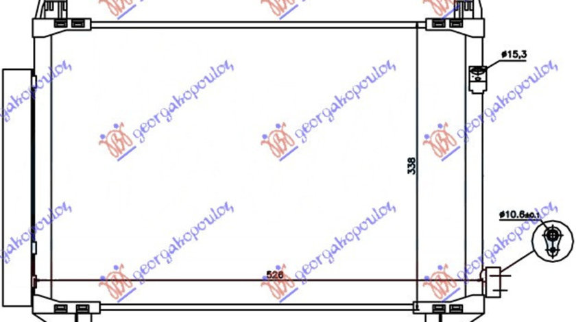 Radiator Ac/ 1 4 D4d Diesel (515x325x16) - Toyota Yaris 2005 , 88460-0d060