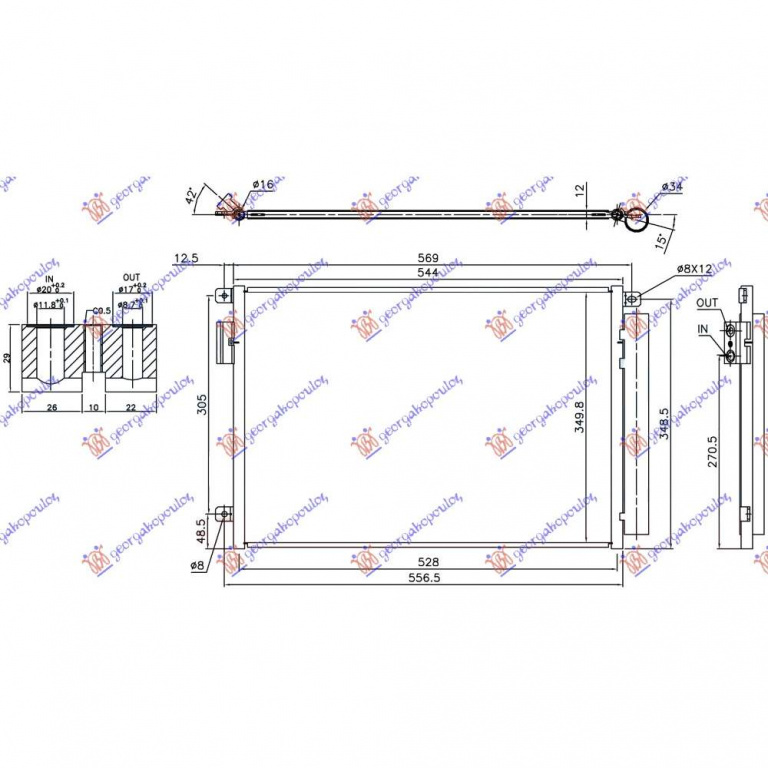 Radiator Ac/ 1 4i16v Abarth (63x29 5) - Fiat 500 2007 , 51819064