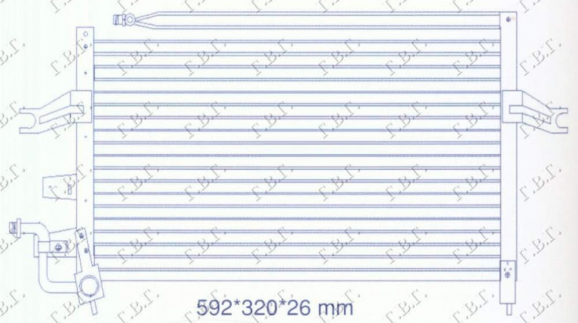 Radiator Ac/ 1 5 8v-1 6-1 8 16v (56x30) - Hyundai Lantra 1993 , 97606-28042