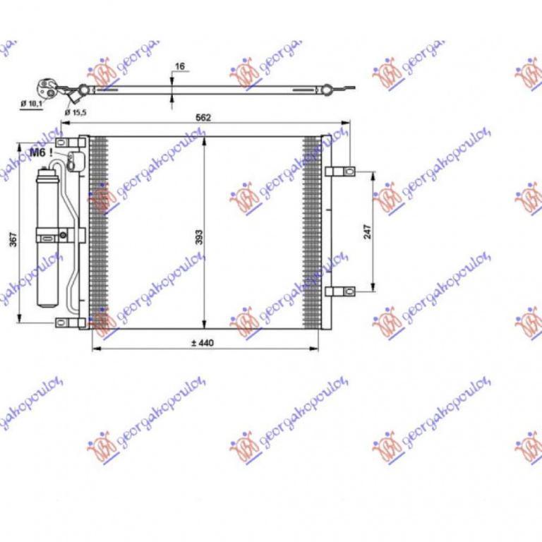 Radiator Ac/ 1 5 Dci (49x37 6x1 6) - Nissan Micra (K12) 2002 , 92100-Ay601