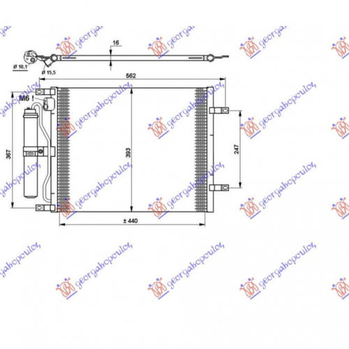 Radiator Ac/ 1 5 Dci (49x37 6x1 6) - Nissan Micra (K12) 2002 , 92100-Ay601