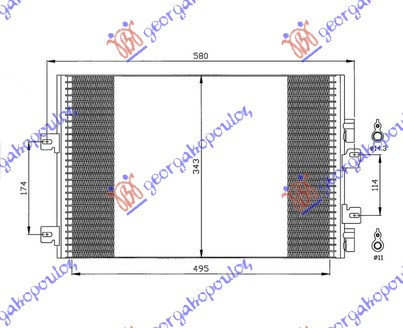 Radiator Ac/ 1 5cc Dies (50x34) 03- - Renault Kangoo 2003 , 8200137650