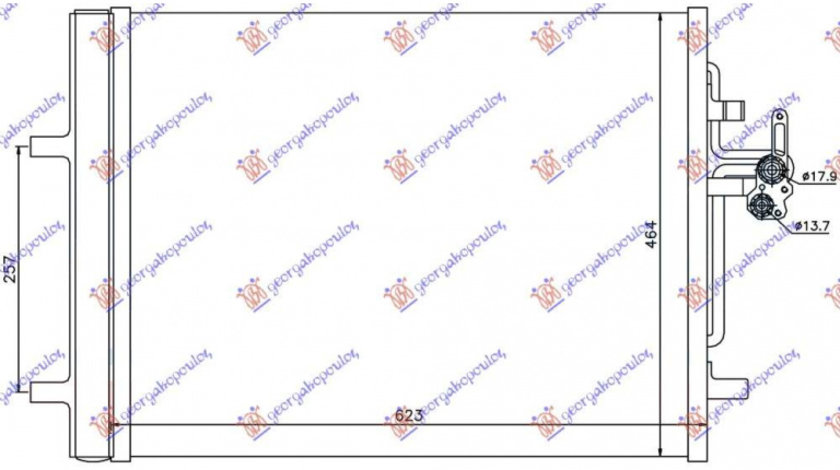 Radiator Ac/ 1 6/2 0 D (2 4 D5) (2 0 D4 D5244t12) Diesel -15 (585x470x16) - Volvo V70 2013 , 30794562