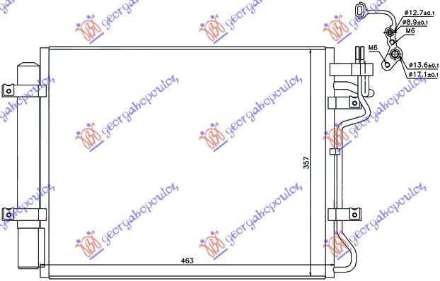 Radiator Ac/ 1 6 Crdi (43 5x35x5x16) - Kia Cerato 2004 , 97606-2f700