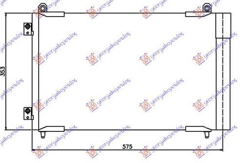Radiator Ac/ 1 6 Hdi Diesel (530x350x16) Engine Dv6ted4 - Peugeot 206 98 1999 , 96483015