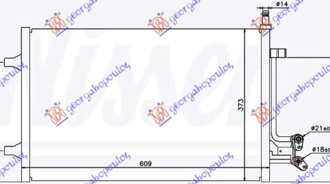 Radiator Ac/ 1 6 Tdci (55 5x38x1 6) - Ford Fiesta 2002 , 1334196