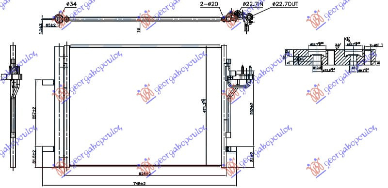 Radiator Ac/ 1 6 Tdci Econetic (62 6x47 0x1 6) - Ford Focus 2011 , 1768267