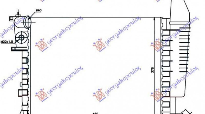 Radiator Ac/ 1 8-1 9cc Diesel 99-02 (62 5x34) - Peugeot Partner 1996 , 6455y2