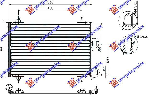 Radiator Ac/ 1 9-2 0 Diesel(52x36x1 6) - Citroen Xsara 2000 , 6455y9