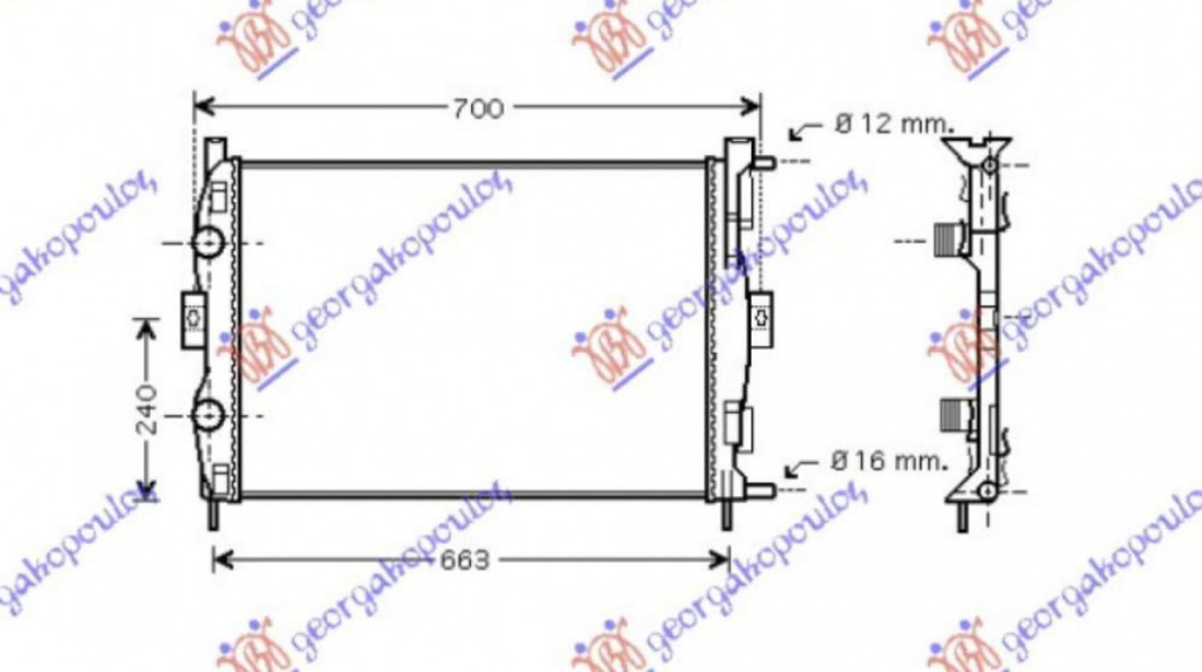 Radiator Ac/ 1 9 Dci Auto/2 0 Dci Manual/Auto Diesel (625x415x12) - Renault Megane Cabrio 2006 , 8200325004