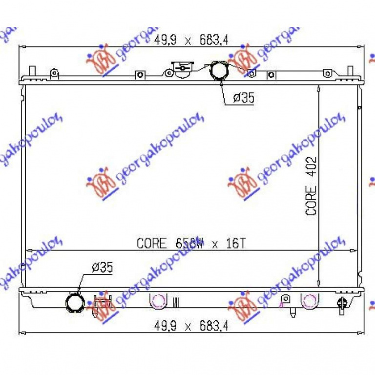 Radiator Ac/ 1 9 T D (610x350x16) - Mitsubishi Space Star 1998 , Mr146691