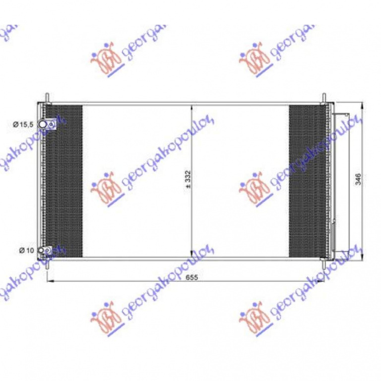 Radiator Ac/ 2 0-2 2 D4d (67x33) - Toyota Verso 2009 , 88450-12290