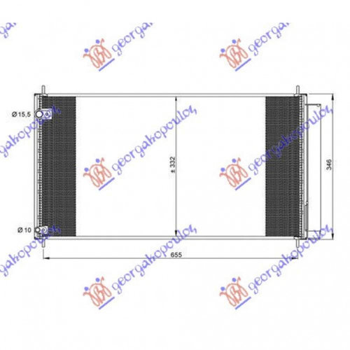 Radiator Ac/ 2 0-2 2 D4d (67x33) - Toyota Verso 2009 , 88450-12290