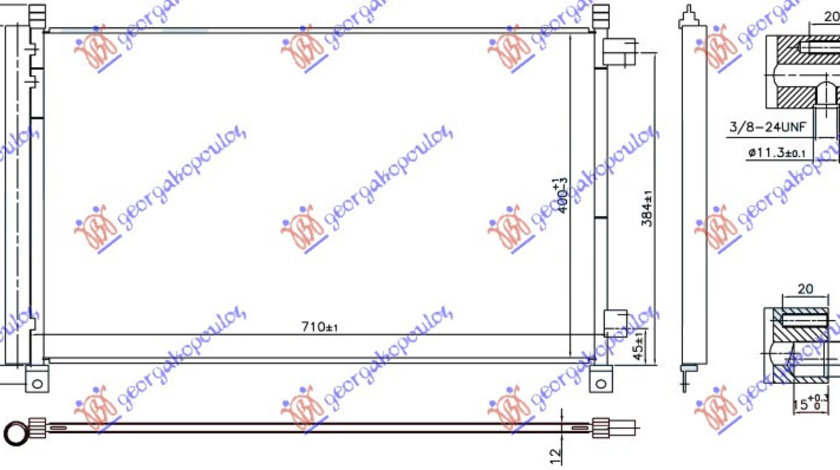 Radiator Ac/ 2 0-2 5 16v Benzina (710x400x12) - Nissan X-Trail 2014 , 921004bb0a