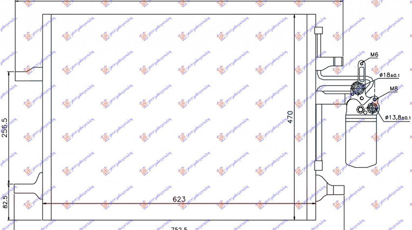 Radiator Ac/ 2 0/3 0 T / Hybrid / 2 0/2 5/3 0 (T4/T5/T6) Benzina 2 0/2 4 (D3/D4/D5) Diesel (580x470x16) - Volvo S60/V60 2010 , 31305212