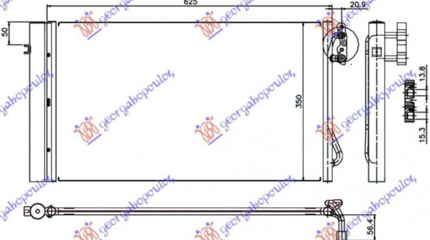 Radiator Ac/ 2 0-3 0 Turbo Diesel(580x340x16) - Bmw Series 3 (E90/91) Sdn 2008 , 64539206296