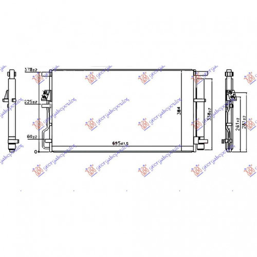 Radiator Ac/ 2 0 Crdi Diesel (500x370x16) Korean - Kia Sportage 2018 , 97606d3010