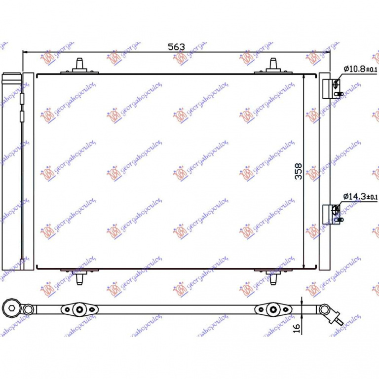 Radiator Ac/ 2 0 Hdi (54x31 - Peugeot 508 2012 , 6455hv