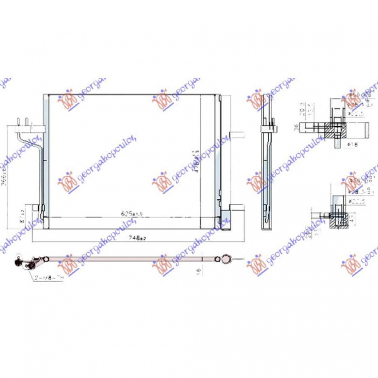 Radiator Ac/ 2 0 Hybrid (625x477x16) - Ford Focus C-Max 2014 , 1857264