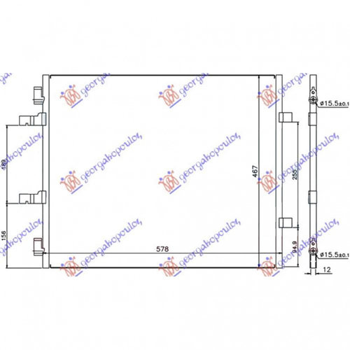 Radiator Ac/ 2 0 I16v/1 9 Dci-2 0 Dci (57x44)Tube Dreapta - Nissan Primastar 1996 , 8200465490