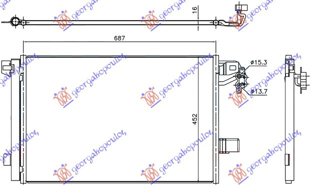 Radiator Ac/ 2 0 T D (67 5x44) - Vw Transporter (T5) 2010 , 7e0820411b