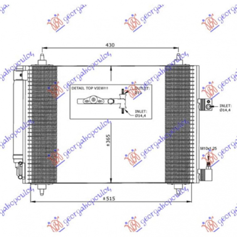 Radiator Ac/ 2 2-2 7 Hdi (67x30 7) - Peugeot 607 2000 , 6455ea