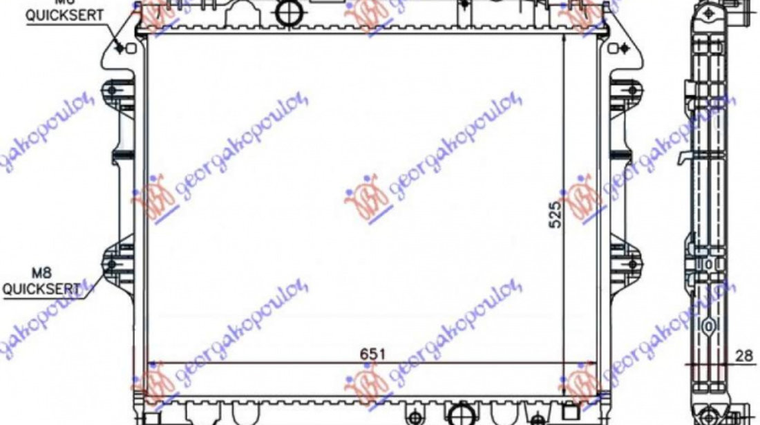 Radiator Ac/ 2 5 -3 5 T D Diesel (600x440x16) - Toyota Hilux- 2 Usi/4usi 2012 , 88460-0k080