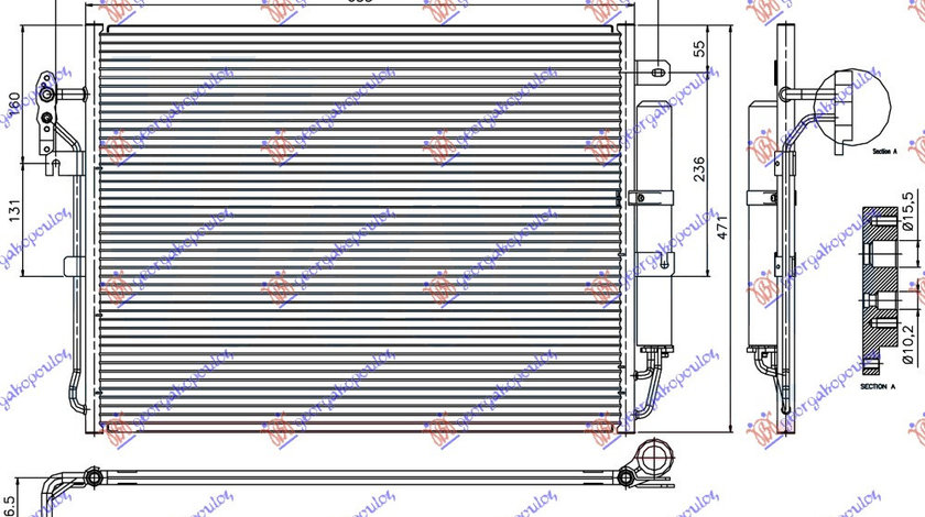 Radiator Ac/ 2 7td/2 7 V6 Tdi Diesel (473x636x16) - Land Rover Discovery 2005 , Jrb500040