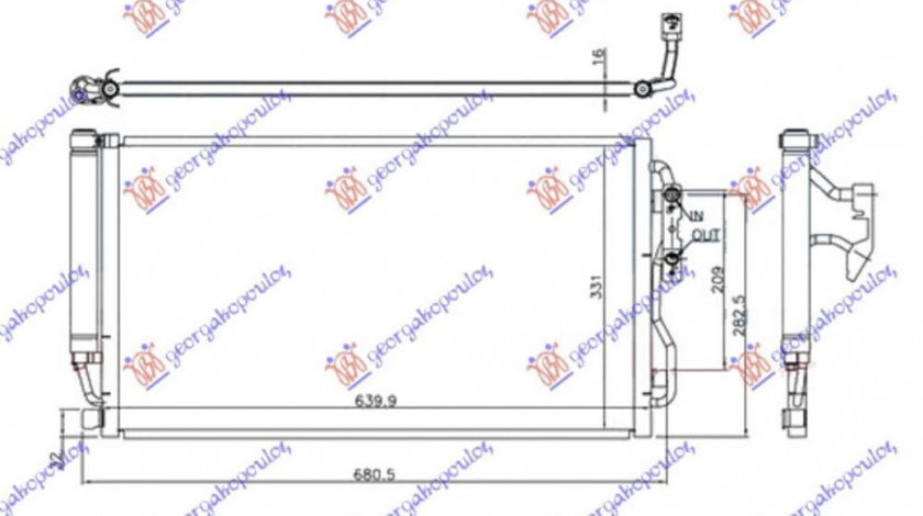 Radiator Ac/ 3 0 (335i Automatic)-(?3 Manual/Auto) Benzina (600x345x16) - Bmw Series 3 (F30/F31) Sdn/S.W.2012 2013 , 64506804721