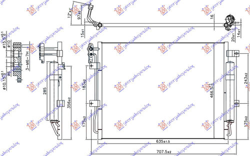 Radiator Ac/ 3 0 Td Diesel 10- (635x466x16) - Land Rover Discovery 2005 , Lr015556