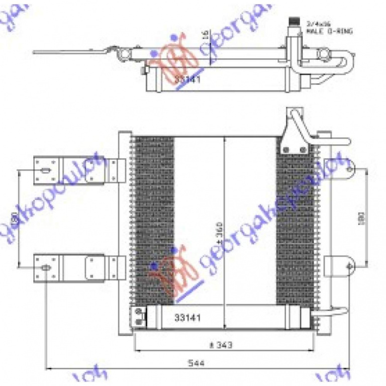 Radiator Ac/ (33 5x36 5) - Vw Lupo 1998 , 6x0820411