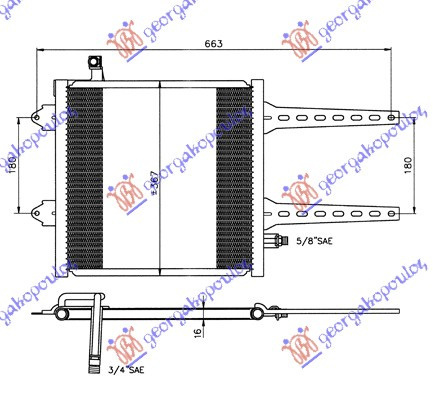 Radiator Ac/ (33 5x36 5x2 2) - Vw Polo 1994 , 6n0820413b